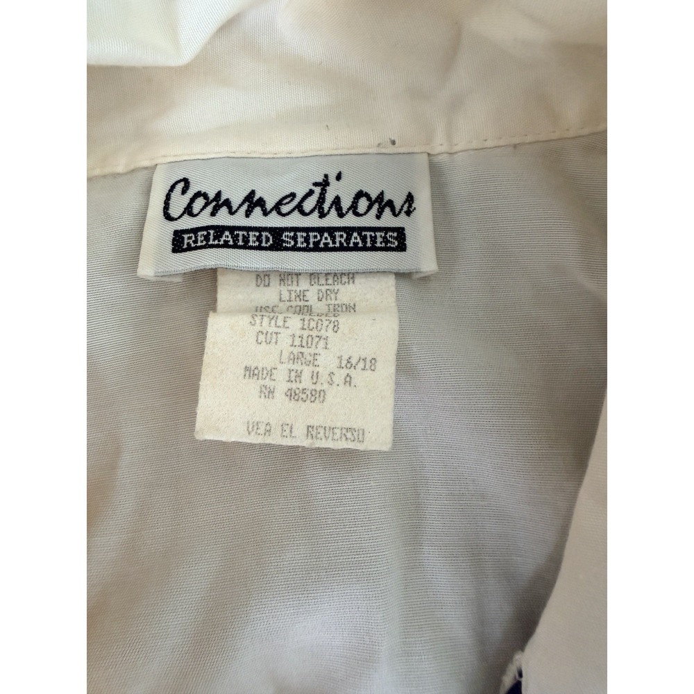 Vintage Connections Men Yellow Navy Polka Dot Button Down Shirt Sz 16 L USA - Picture 3 of 5